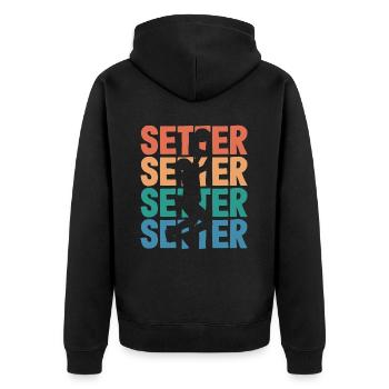 Volleyball Setter Silhouette Art - Veste à capuche bio Premium Unisexe - noir - Dos - Nico (187cm)