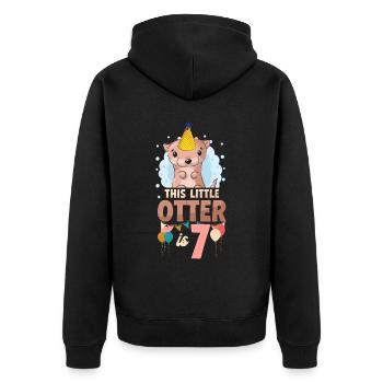 Anniversaire de la loutre Cette petite loutre - Veste à capuche bio Premium Unisexe - noir - Dos - Nico (187cm)