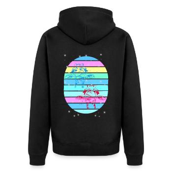 Giraffe Giraffen Kind Kinder Baby - Unisex Premium Bio Zip Hoodie - Schwarz - Hinten - Nico (187cm)