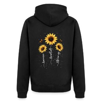 Fleurs d’été Fleur Inspiration Dicton de motivation - Veste à capuche bio Premium Unisexe - noir - Dos - Nico (187cm)