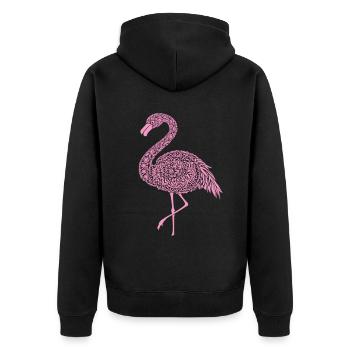 Mandala Flamingo Flamingo Wasservogel Flamingo - Unisex Premium Bio Zip Hoodie - Schwarz - Hinten - Nico (187cm)