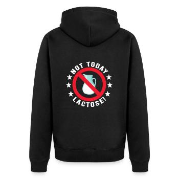 Lactose intolerance Lactose intolerant - Unisex Premium Organic Zip Hoodie - black - Back - Nico (187cm)