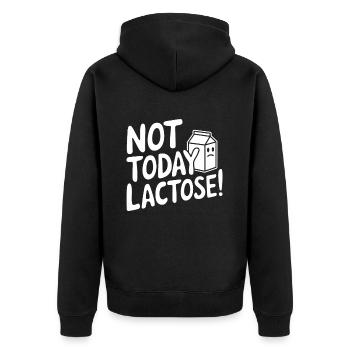 Lactose intolerance Lactose intolerant - Unisex Premium Organic Zip Hoodie - black - Back - Nico (187cm)