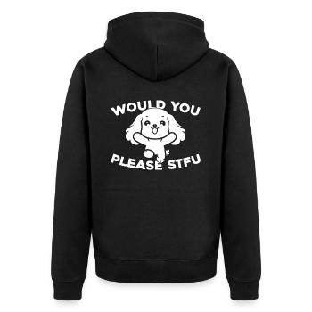 Cocker Spaniel Stfu Would You Please Shut Up - Unisex Premium Organic Zip Hoodie - black - Back - Nico (187cm)