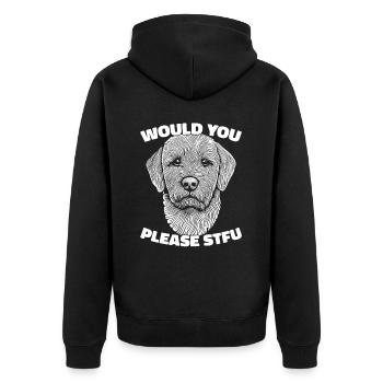 Golden Doodle tais-toi s’il vous plaît Tais-toi - Veste à capuche bio Premium Unisexe - noir - Dos - Nico (187cm)