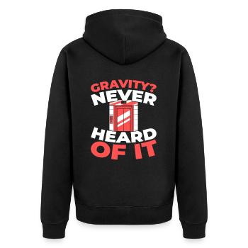 Elevator Elevator - Unisex Premium Organic Zip Hoodie - black - Back - Nico (187cm)