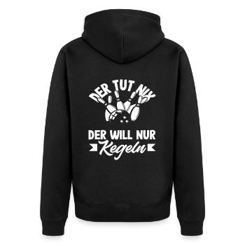 Il ne fait rien, il veut juste jouer au bowling. - Veste à capuche bio Premium Unisexe - noir - Dos - Nico (187cm)