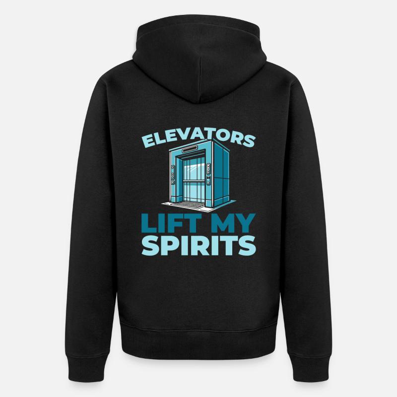 Elevator Elevator - Unisex Premium Organic Zip Hoodie - black