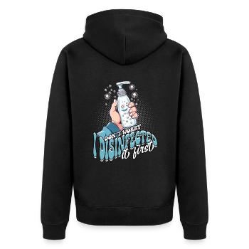 Nuclear phobia Mysophobia - Unisex Premium Organic Zip Hoodie - black - Back - Nico (187cm)