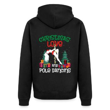 Danseuse de pole, Pole dance, Noël, Amour - Veste à capuche bio Premium Unisexe - noir - Dos - Nico (187cm)