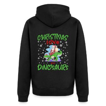 Dino Garçon Garçon Enfants Noël Amour Dinosaure - Veste à capuche bio Premium Unisexe - noir - Dos - Nico (187cm)