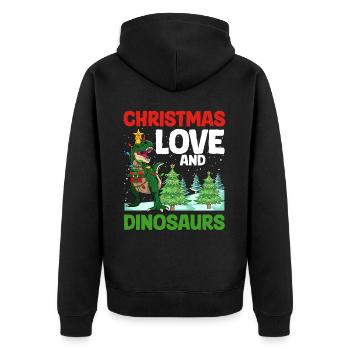 Dino Garçon Garçon Enfants Noël Amour Dinosaure - Veste à capuche bio Premium Unisexe - noir - Dos - Nico (187cm)