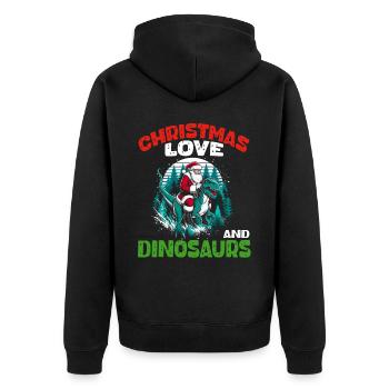 Dino Garçon Garçon Enfants Noël Amour Dinosaure - Veste à capuche bio Premium Unisexe - noir - Dos - Nico (187cm)