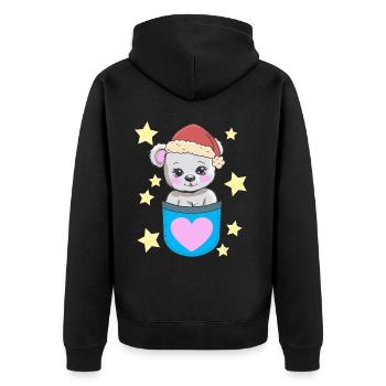 Père Noël Teddy Bear Enfants - Veste à capuche bio Premium Unisexe - noir - Dos - Nico (187cm)