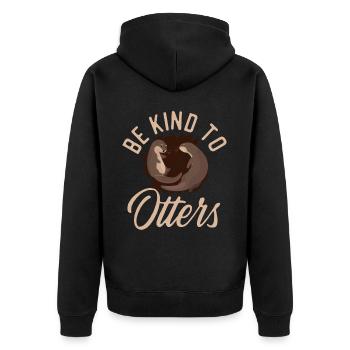 Loutre Jeu de mots Soyez gentil avec les loutres - Veste à capuche bio Premium Unisexe - noir - Dos - Nico (187cm)