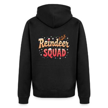 Reindeer Squad Reindeer Christmas Reindeer Xmas - Unisex Premium Organic Zip Hoodie - black - Back - Nico (187cm)