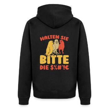 Perroquet, s’il te plaît, tais-toi - Veste à capuche bio Premium Unisexe - noir - Dos - Nico (187cm)