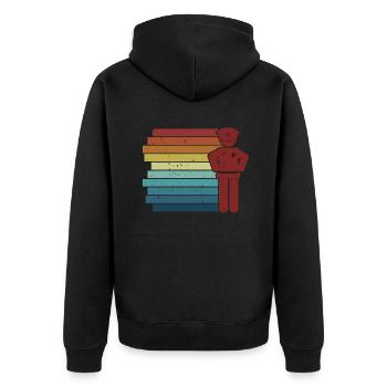 Retro Gefängniswärter Polizist Korrekturen - Unisex Premium Bio Zip Hoodie - Schwarz - Hinten - Nico (187cm)