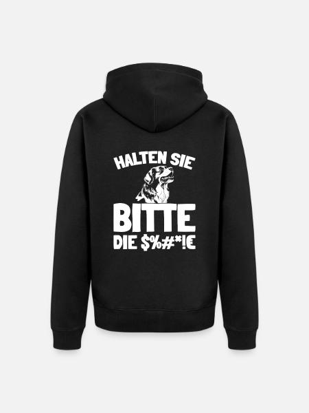 St. Bernards, please shut up - Unisex Premium Organic Zip Hoodie - black