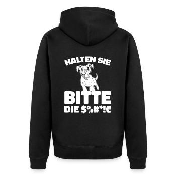 Boxer Hund Deutscher Boxer - Unisex Premium Bio Zip Hoodie - Schwarz - Hinten - Nico (187cm)