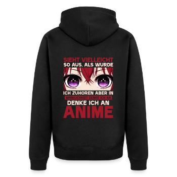 Anime Manga Otaku Japan Kawaii Waifu Anime Cosplay - Unisex Premium Bio Zip Hoodie - Schwarz - Hinten - Nico (187cm)