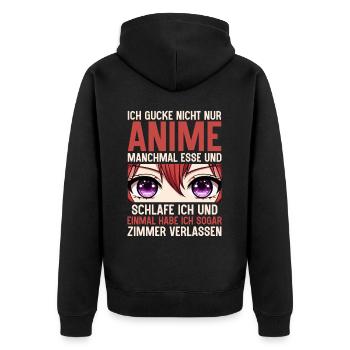 Anime Manga Otaku Japan Kawaii Waifu Anime Cosplay - Unisex Premium Organic Zip Hoodie - black - Back - Nico (187cm)