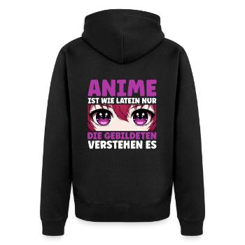 Anime Manga Otaku Japan Kawaii Waifu Anime Cosplay - Unisex Premium Organic Zip Hoodie - black - Back - Nico (187cm)