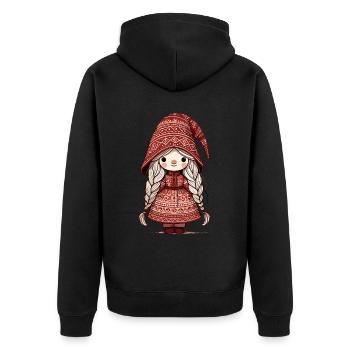 Noël Gnome Femme Gnome Festif Fille - Veste à capuche bio Premium Unisexe - noir - Dos - Nico (187cm)