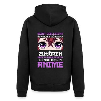 Anime Manga Otaku Japan Kawaii Waifu Anime Cosplay - Unisex Premium Organic Zip Hoodie - black - Back - Nico (187cm)