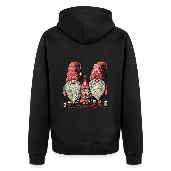 Christmas Gnomes Cute Gnomes Gnomes Gnomes - Unisex Premium Organic Zip Hoodie - black - Back - Nico (187cm)