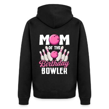 Bowling Maman d’anniversaire Maman d’anniversaire Bowler - Veste à capuche bio Premium Unisexe - noir - Dos - Nico (187cm)