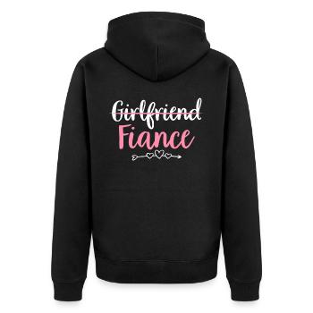 Brautparty Braut Freundin Verlobte - Unisex Premium Bio Zip Hoodie - Schwarz - Hinten - Nico (187cm)
