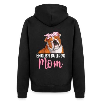 Bouledogue anglais Mère bouledogue Amoureuse - Veste à capuche bio Premium Unisexe - noir - Dos - Nico (187cm)