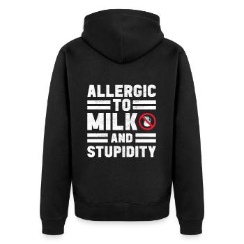 Lactose intolerance Lactose intolerant - Unisex Premium Organic Zip Hoodie - black - Back - Nico (187cm)
