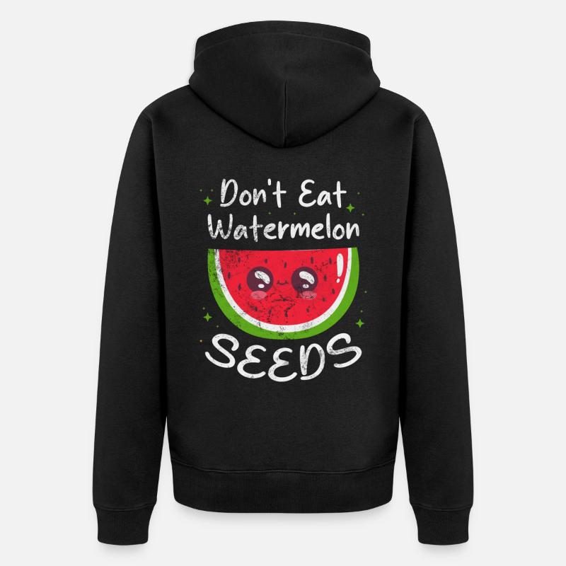 Wassermelone - Unisex Premium Bio Zip Hoodie - Schwarz
