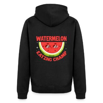 Melon pastèque Fruit d’été Cadeau végétalien - Veste à capuche bio Premium Unisexe - noir - Dos - Nico (187cm)
