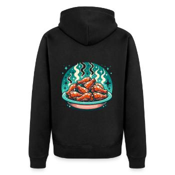 Tempting Hot Chicken Wings Delight - Unisex Premium Organic Zip Hoodie - black - Back - Nico (187cm)