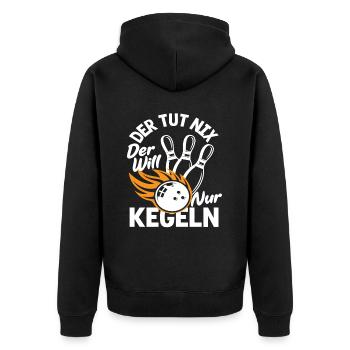 Il ne fait rien, il veut juste jouer au bowling. - Veste à capuche bio Premium Unisexe - noir - Dos - Nico (187cm)