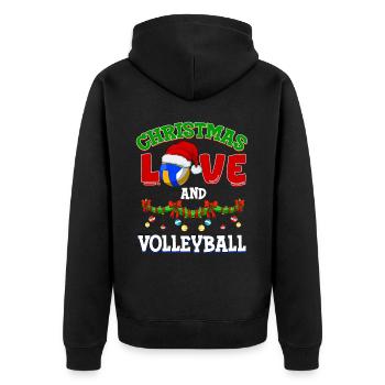 Joueur de volley-ball équipe club Noël, amour - Veste à capuche bio Premium Unisexe - noir - Dos - Nico (187cm)