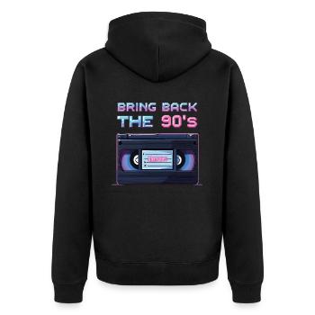 Ramenez la boombox rétro des années 90 - Veste à capuche bio Premium Unisexe - noir - Dos - Nico (187cm)