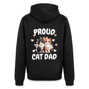 Proud Cat Dad : Drôles de chats pour - Veste à capuche bio Premium Unisexe - noir - Dos - Nico (187cm)