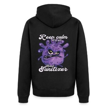 Hand sanitizer Hand washing - Unisex Premium Organic Zip Hoodie - black - Back - Nico (187cm)