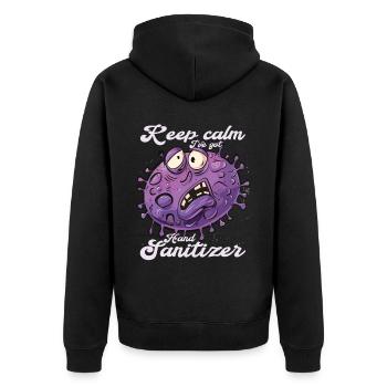 Hand sanitizer Hand washing - Unisex Premium Organic Zip Hoodie - black - Back - Nico (187cm)
