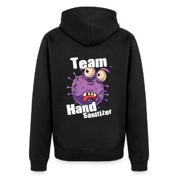 Hand sanitizer Hand washing - Unisex Premium Organic Zip Hoodie - black - Back - Nico (187cm)