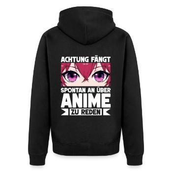 Anime Manga Otaku Japan Waifu Anime Girl Cosplay - Unisex Premium Organic Zip Hoodie - black - Back - Nico (187cm)