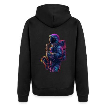 Saxophone astronaute - Veste à capuche bio Premium Unisexe - noir - Dos - Nico (187cm)