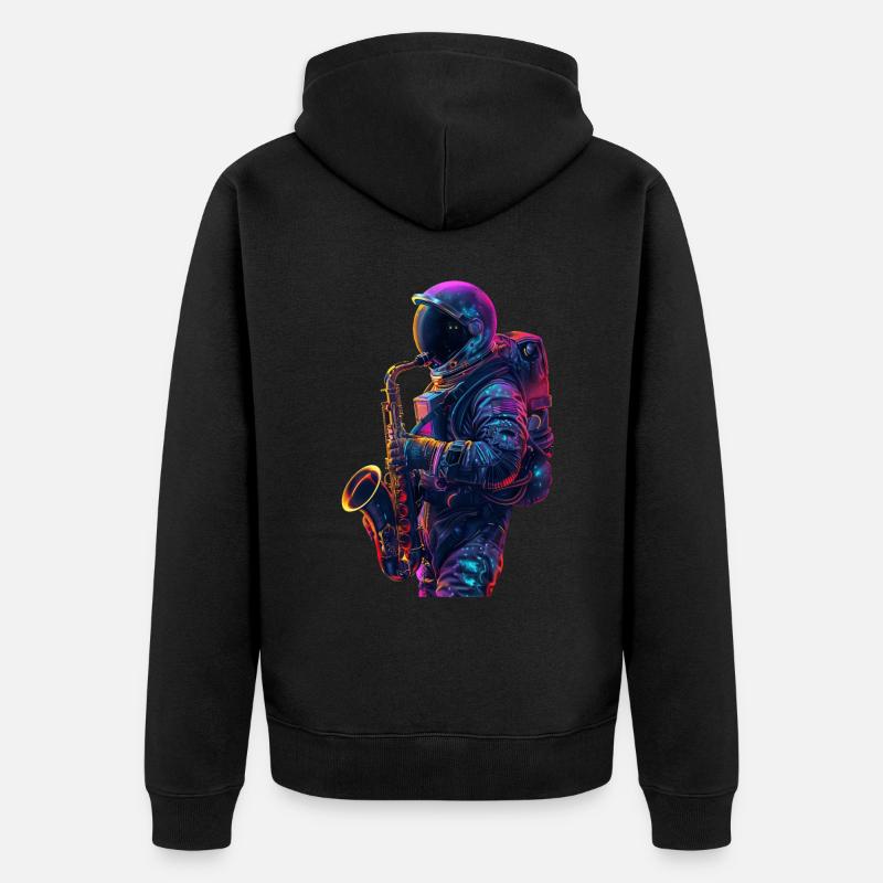 Saxophone astronaute - Veste à capuche bio Premium Unisexe - noir