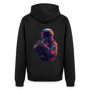 Flûte d’astronaute - Veste à capuche bio Premium Unisexe - noir - Dos - Nico (187cm)