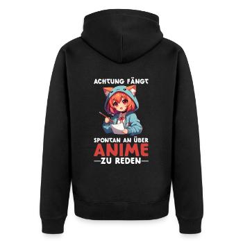 Anime Manga Otaku Japan Waifu Anime Girl Cosplay - Unisex Premium Organic Zip Hoodie - black - Back - Nico (187cm)