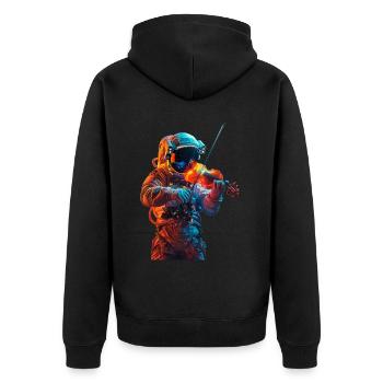 Astronaut Violin - Unisex Premium Organic Zip Hoodie - black - Back - Nico (187cm)